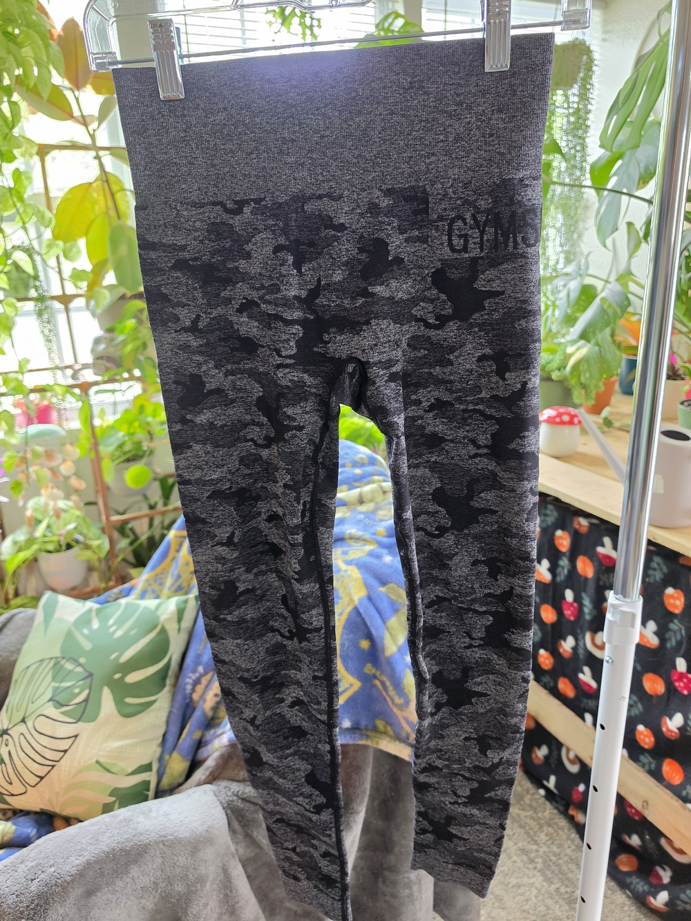 Gymshark Black & Gray Camo Leggings